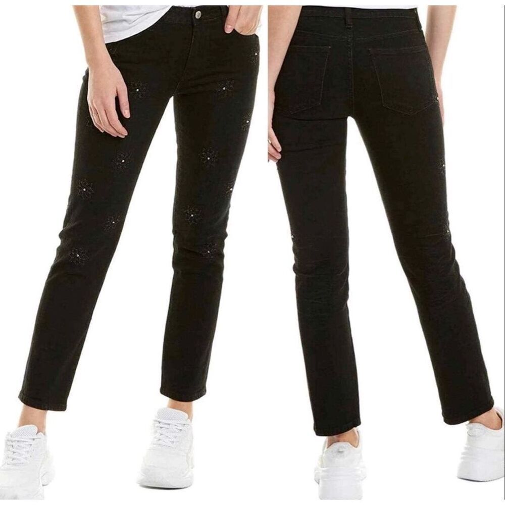 Zadig & Voltaire Ritz Embellished Rhinestone Dark Wash Black Jeans Women’s Sz 26
